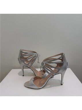 Nina Silver Strappy Heels- brand new in box